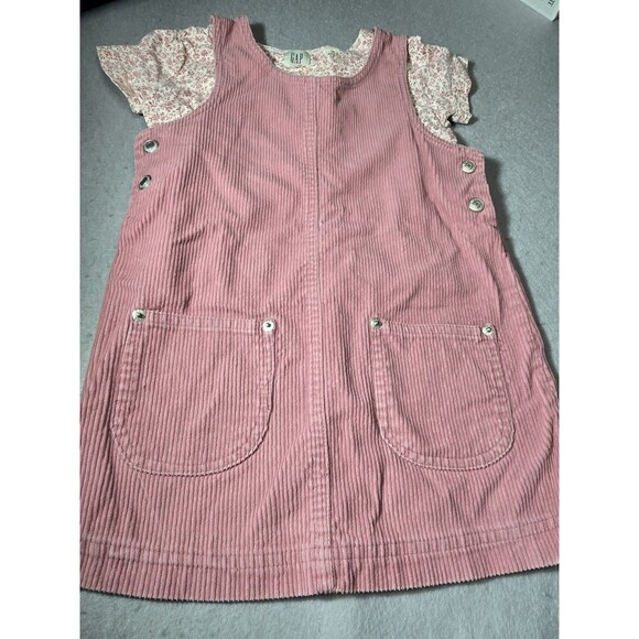 GAP Other - GAP Kids Pink Corduroy Jumper Dress Floral Tee 2 Piece XS 3-4 NWOT